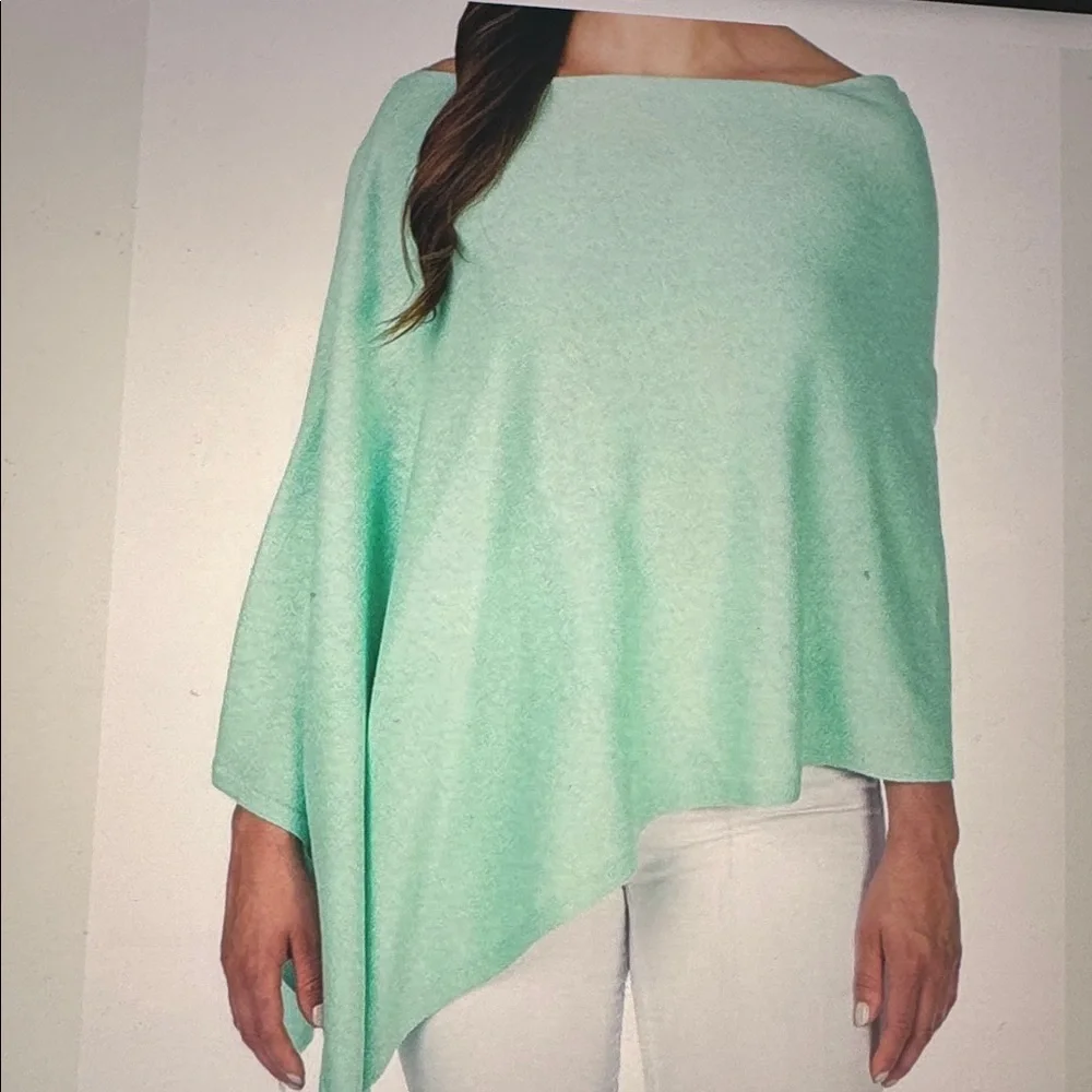 236. Alaskan Cashmere Dress top Scarf Emerald Teal Knit NWT